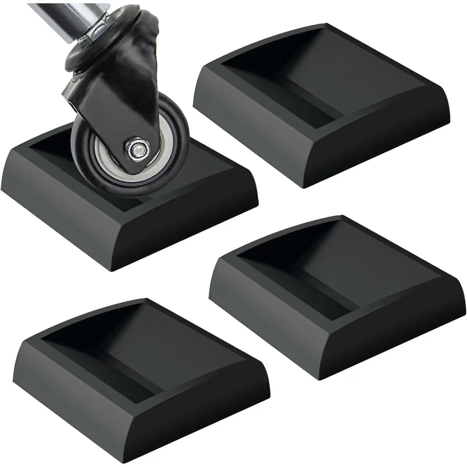Bed Stoppers & Furniture Cups 4pack 2"x2" - Premium Silicone Casters Furniture Wheel Stoppers fit All Wheels of Furniture, Sofa Bed Chairs-Made up of Solid Silicone Prevents Scratches