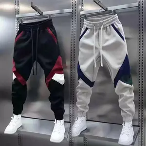 PatchworkFashionJoggerSweatpants2024AutumnNewOutdoorCasualTrousersCottonHaremPantsElasticWaistMen'sClothing