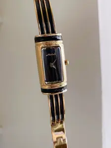 Women's Elegant Long Rectangle Bracelet Watch, Stainless Steel Band, Golden Color, Mineral Glass Dial, Quartz Movement, All Seasons Wear