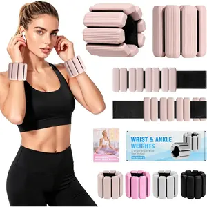 Wrist Weights, 2Pack Adjustable Ankle Weights for Women/Men,  Weighted Bangles for Yoga, Pilates, Running & Walking, Arm &  Weights, 2lb