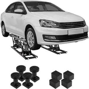 VEVOR Portable Car Lift - 5,000 LBS Capacity, Extended-Length Plates, 25.6" Max. Height, Heavy-Duty Carbon Steel Truck Lift with 120V Power Unit
