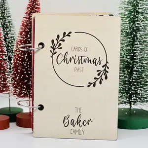 GREETING CARD HOLDER, Wooden Card Holder, Card Storage, Custom Card Holder, Christmas Past Personalized Cards Keeper Holder Gift