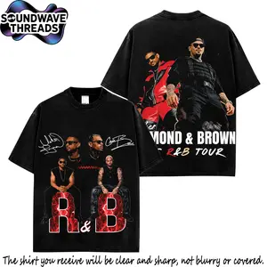 The R&B Tour 2026 : Raymond & Brown V2 Premium Cotton T-Shirt, R&B Music Duo Graphic Tee, Urban Hip Hop Soul Streetwear Shirt, Concert Tour Merch, Gift for R&B Fans, Vintage Music Tee