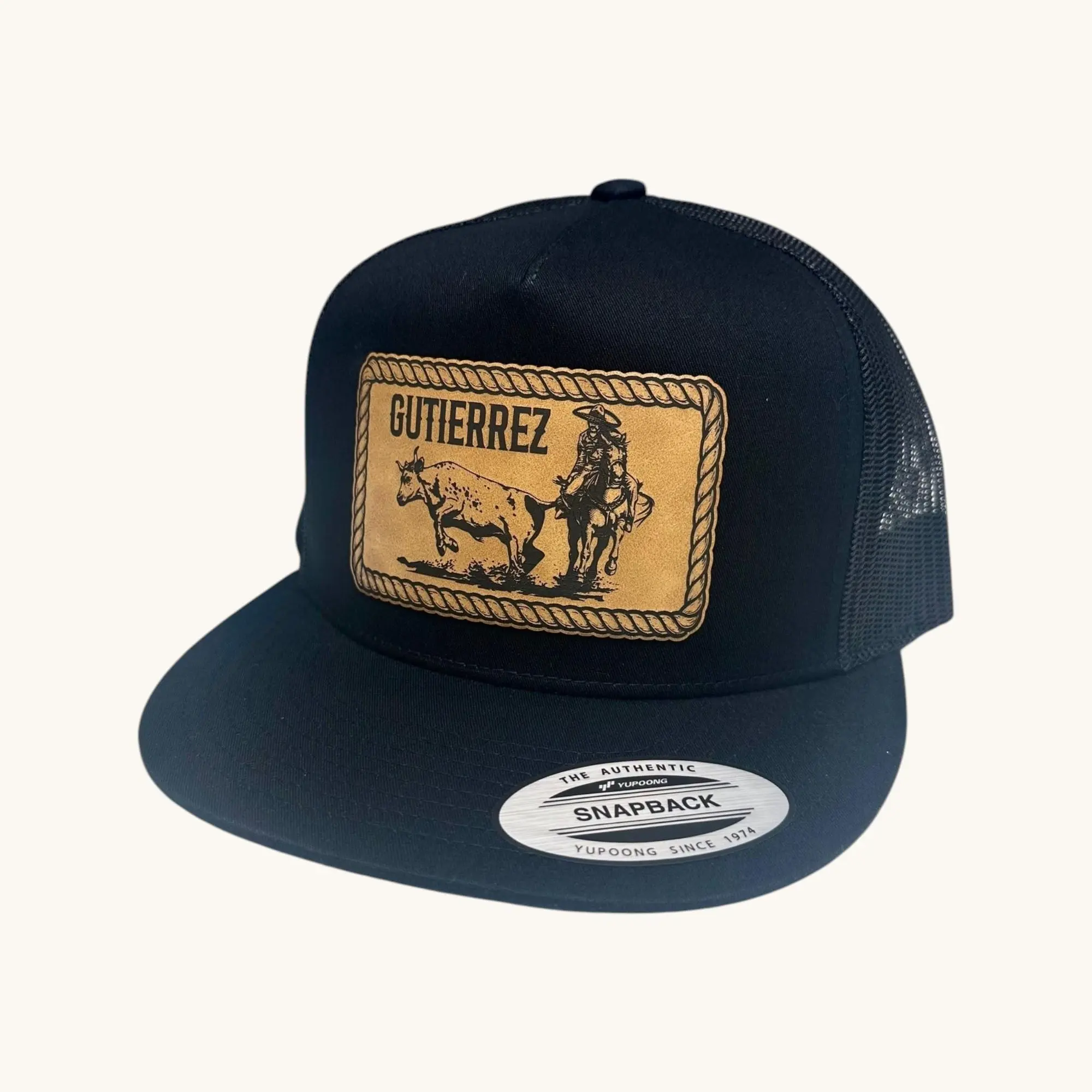 Custom Charro Snapback Hat with Patch w/ Name | Coleadero Design | Western Mexican Style Mexico Dad Hat