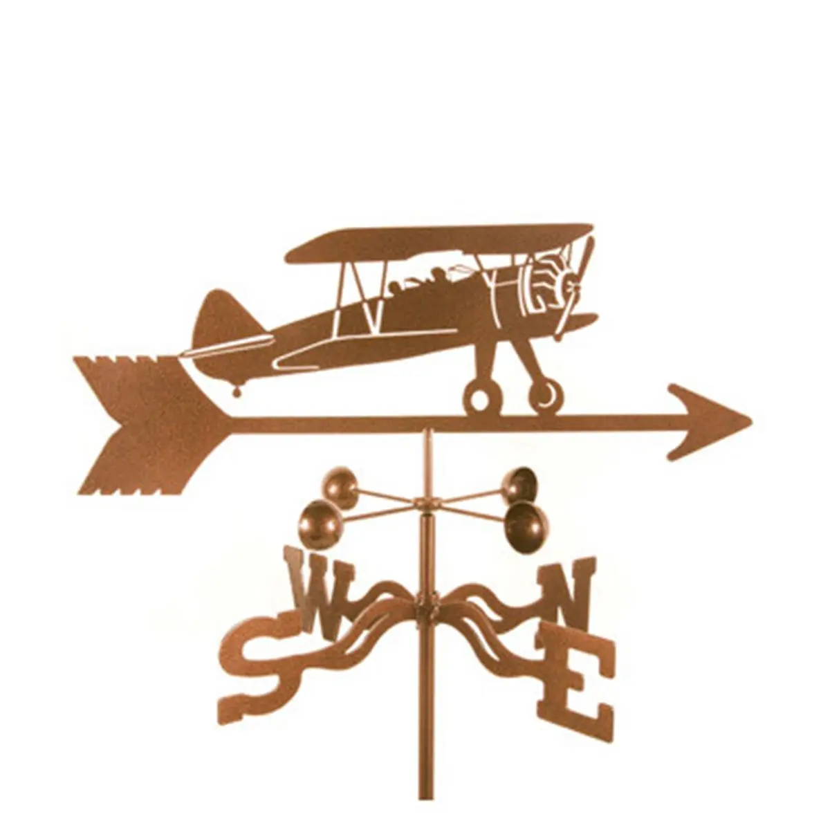 EZ Vane EZ1001-PT Aircraft Theme Aeronautic History Biplane Weathervane, 14-Gauge Steel, 25x21x9", 3 Protective Coatings, Post Mount, Easy Installation, for Home Improvement & Garden Decor, Garden Statues & Sculptures