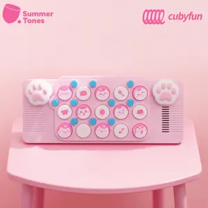 Cubyfun Easyplay Meow Pocket Music Keyboard Portable Children's Birthday Gift Electronic Keyboard Midi Synthesizer Piano Arranger Instrument Creative Toys For Boys And Girls Pink