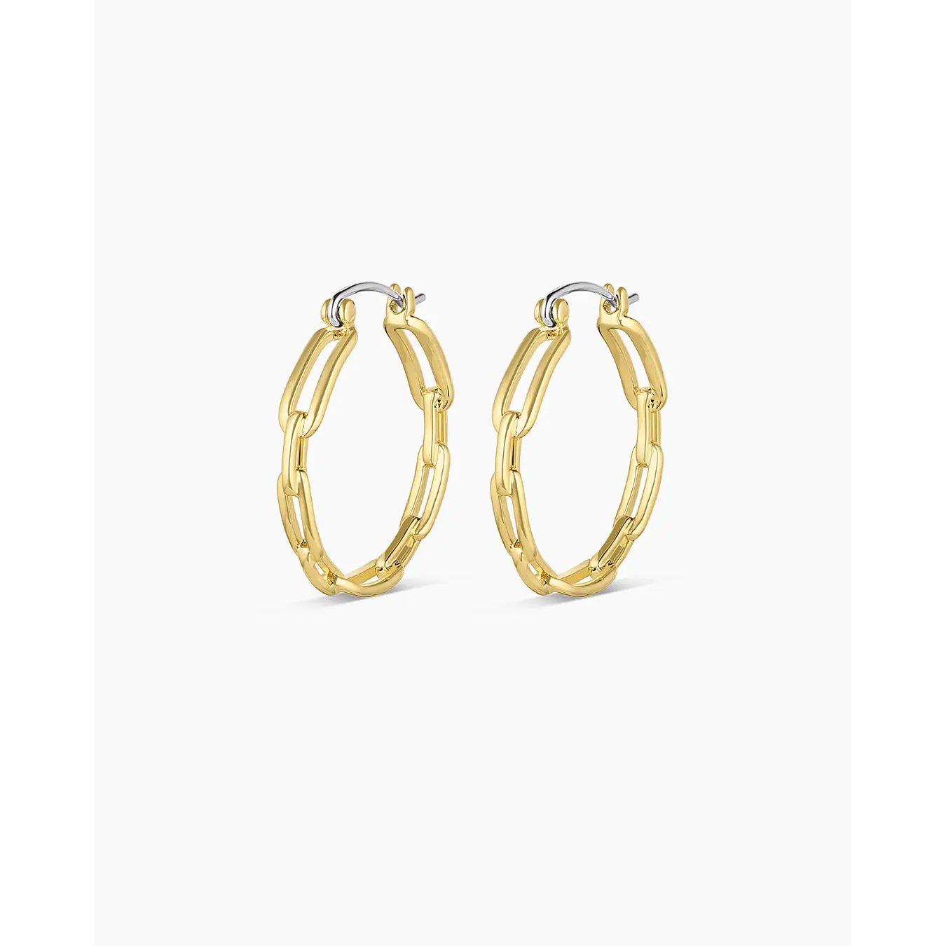 gorjana – Parker Link Hoops – 18K Gold-Plated Chain-Link Earrings – Edgy Yet Elegant Statement Hoops for Effortless Layering