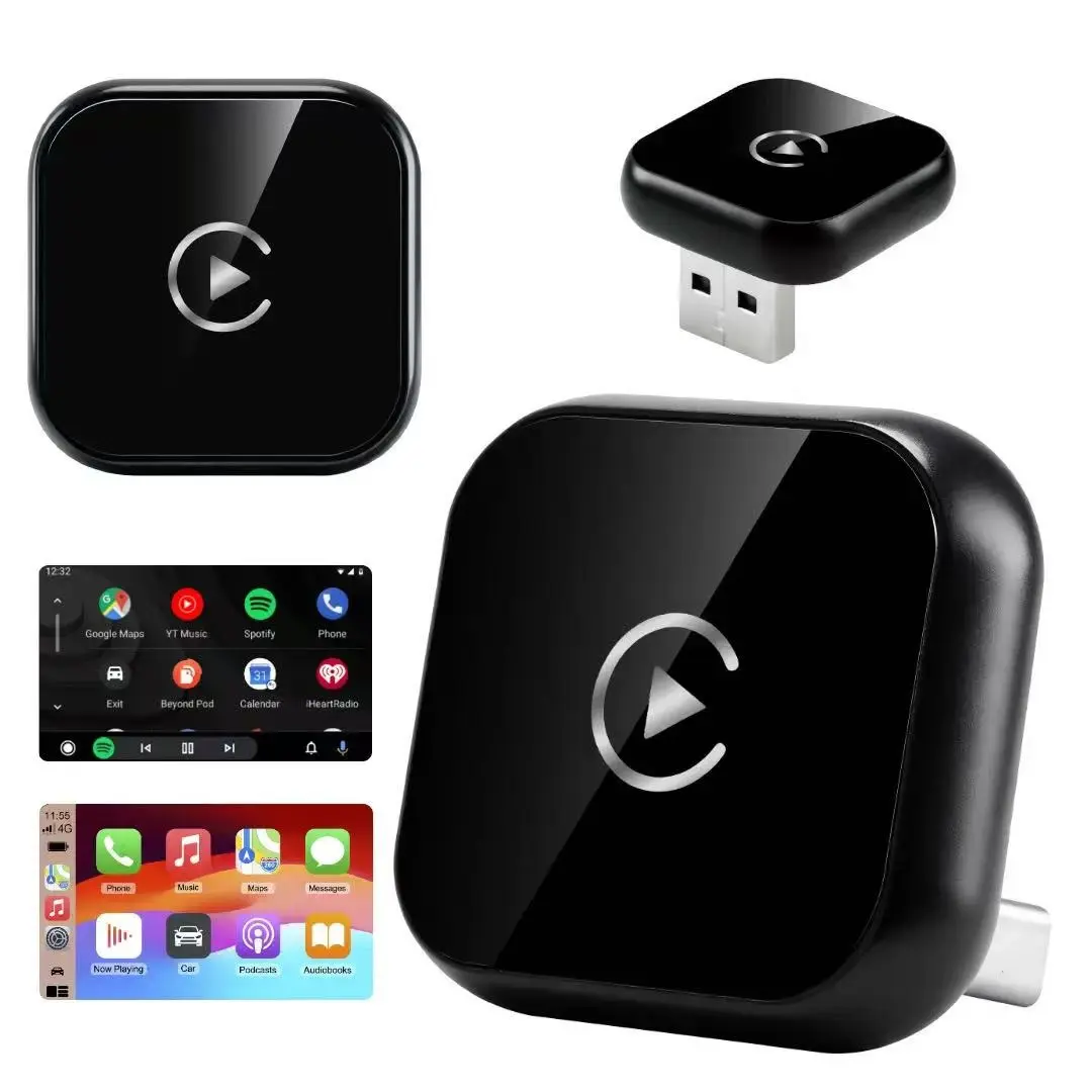 2026 Wireless Carplay Adapter for iPhone/android, Fast Connection, Hands-Free Calling, Bluetooth-compatible Connectivity, Digital Signal Network, Carplay Converter