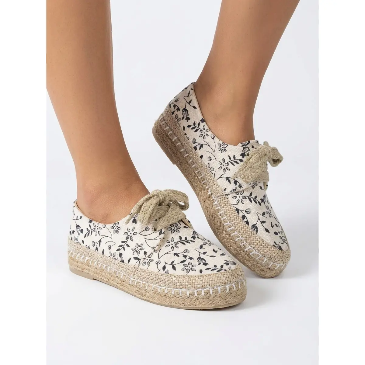 Women's Floral Print Navy Slip-On Espadrilles - Female Shoes, Everyday Slip-Ons for Casual Wear