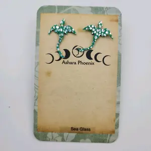 Sea Glass Dragon Earrings Studs - Bold Transformation Courage Ignited Dragon Energy Handcrafted Limited Edition Jewelry
