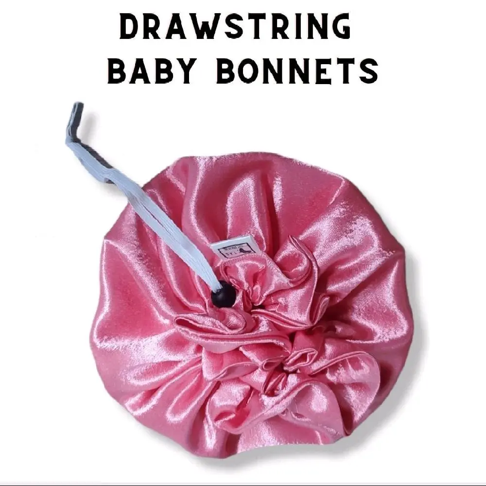 Baby Silk Satin Bonnets - DRAWSTRING BONNET, Shower Cap Curly Natural Hair for Girls