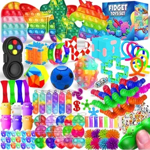 1$ Vault 10 pc + Free Gift  Fidget Toys Set - Colorful Stress Relief Toys for Kids & Adults - Perfect for Sensory Play & Relaxation