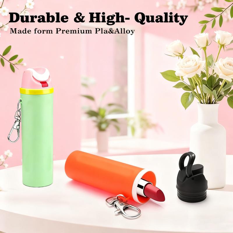 3D Printed Mini Water Cup Lip Balm Holder Keychain, Novelty Water Cup Keychains, Trendy Bottle Keychain, Chapstick Holder Key Chain