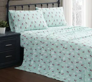 Truly Soft Snowman Wonderland Queen Flannel Sheet Set