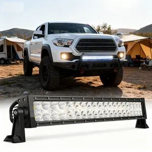 Led Light Bar 22Inch 60W Double Row Flood Spot Combo Waterproof Off Road Driving Lighting with Off-Road Wiring Harness for Boat Trucks Pickup SUV ATV UTV