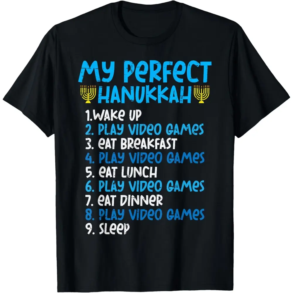 Soft Short Sleeve My Perfect Hanukkah Video Game Chanukah Jew Men T-Shirt