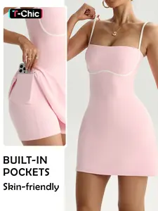 Women's Tennis Dress with Shoulder Straps, Comfortable Gym Golf Skirt for Sports Activities, Stylish Clothes for Women, Tennis Athletic Dress