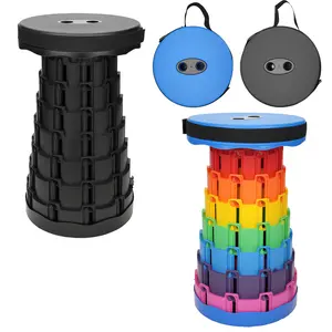 Adjustable Taller & Wider Collapsible Stool 660lbs Load, Foldable Telescopic Seat with Cushion & Waterproof Bag, Lightweight Retractable Camping Chair for Hiking, Beach, Fishing, and Outdoor Events non-slip drawer fabric upgraded