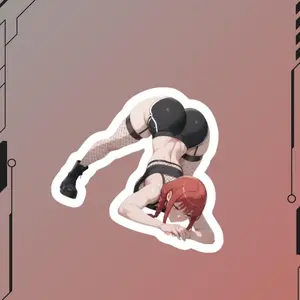 Chainsaw Man Anime Sticker: Makima Waifu Kiss-Cut Vinyl Decal