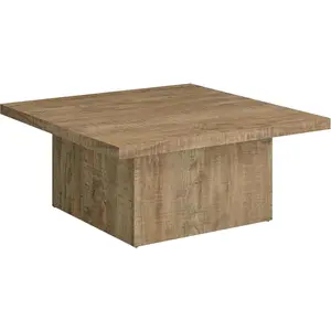 Coaster Home Furnishings Zetta Square Cocktail Living Room Coffee Table Engineered Eco-Friendly Wood Look Laminate Veneer Rustic Farmhouse Mango Brown 708068