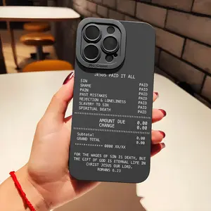 Christian Aesthetic Romans Verse Black Smartphone Case, Phone Accessories for iPhone 11-16, Pro Max, XR, Plus, Handheld Cellphone Devices, Birthday Christmas Gift for Men & Women