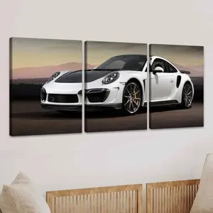 Car Poster, 3 Counts Wooden Framed Canvas, Exquisite Supercar Posters, Car Design Art, Perfect Living Room Decoration, Bedroom Art Room Decoration, Ornaments, Modern Home Decoration, Wall Art