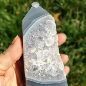 Agate Crystal Tower - Clear Agate with Unique Shape and Natural Variations