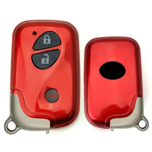 iJDMTOY Glossy Metallic Red Exact Fit Key Fob Cover For Lexus is ES GS LS CT LX GX RX, etc 1st Gen Smart Keyless Fob