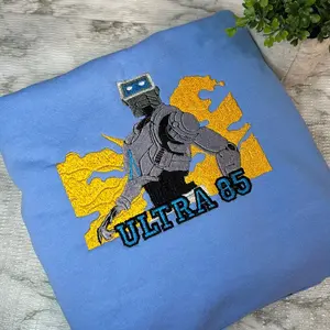 Ultra 85 inspired robot embroidered sweatshirt Sweaters Unisex Clothing Embroidery Hoodie Stylish