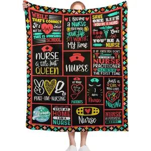 Nurse Gifts Blanket, 40 x 50 Inch Throw Lightweight Super Soft Cozy Blankets for Couch Bed Sofa Chair, Nurse Appreciation Gifts,Nurse Gifts for Nursing Student