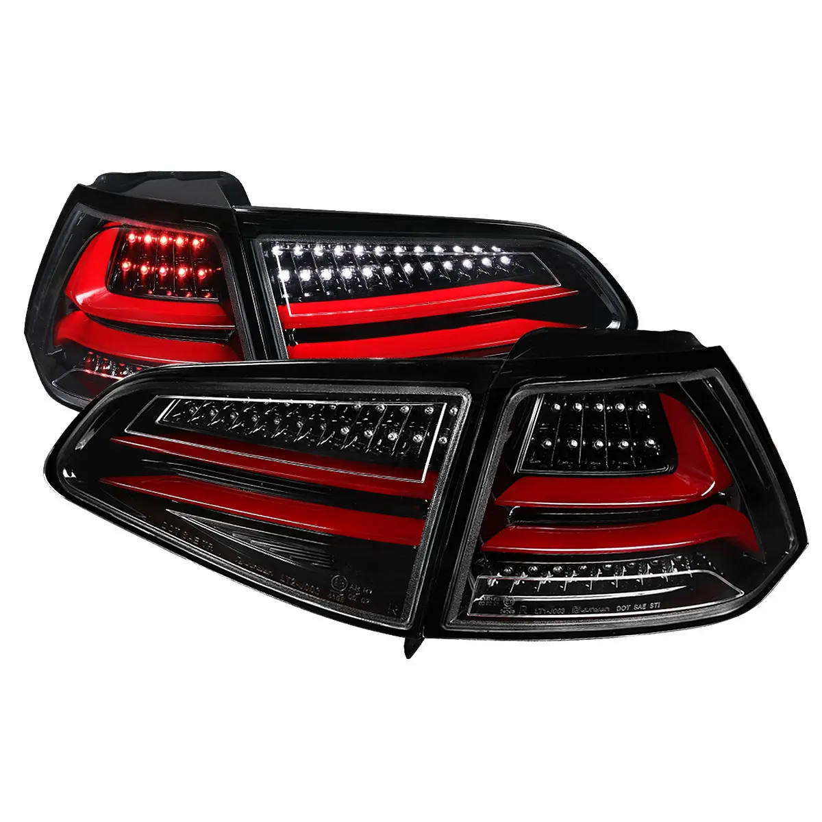 2015-2017 Volkswagen GTI/Golf LED Tail Lights (Jet Black Housing/Clear Lens) 2015-2017 Volkswagen GTI/Golf LED Tail Lights (Jet Black Housing/Clear Lens)