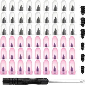 Complete 60-PCS Self-Service Set: Self-Tapping Rubber Tire Repair Screws for Quick Fixes rhino  tire  repair  kit jack  wrench