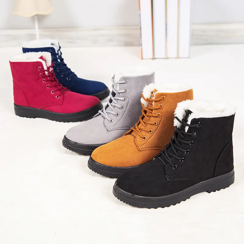 Women's Winter Snow Ankle Booties, Fur-Lined Warm Non-Slip Footwear for Outdoor Walks Comfy Stylish Walking Shoes