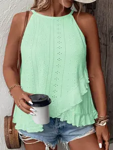 Plus Size Women's Strapless Vest Top, Casual Summer Sleeveless Backless Design, Comfortable Loose Fit for Daily Wear