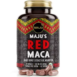 MAJU Organic Red Maca Capsules (120ct) - Healthcare Dietary Supplement Edible Fitness Optimum
