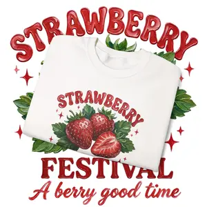 Strawberry Festival Crewneck Sweatshirt — 'Strawberry' Vintage Fruit Graphic