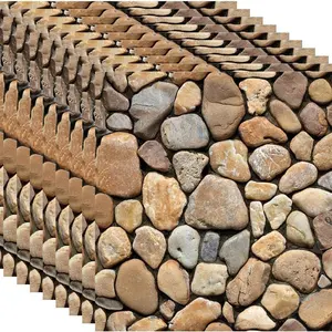 10pcs Marble Self-Adhesive Splash Guard Tiles, Waterproof PVC Shower Wall Panels, 30.48cm X 30.48cm, Bathroom Kitchen Living Room