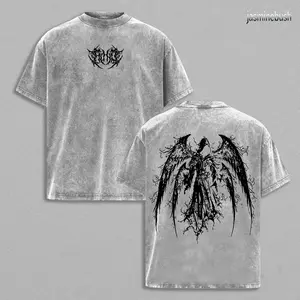 Gothic Y2K Dark Angel Eden, Fallen Angel Vintage Washed Hoodie Oversized , Aesthetic Manga Streetwear Gym Pump Cover, Women And Men