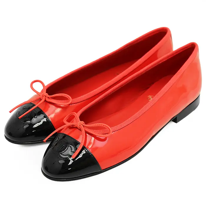 Pre-owned CHANEL Patent Leather Small Leather Goods Ballerina Patent Flats