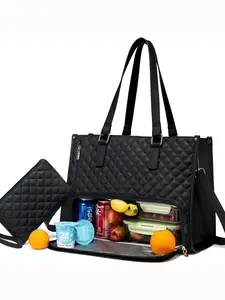Waterproof Women Shoulder Bag Set, Insulated Cooler Pouch Handbag, Multifunctional Portable Bag, Durable Design for Daily Use & Business Essentials, Pu Tote Satchel