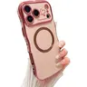 OREKROY Magnetic Phone Case for iPhone 18/17/16/15/14/13/12 Pro Max, Magsafe-Compatible, Curly Wave Plating Frame Cute Love Heart Casing, Full Camera Lens Protection Soft Durable TPU Shockproof Phone Accessories