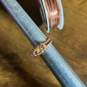 KraveKawaii Copper Custom Rings “ Snake Eyez” One Of Kind Citrine and Agate Size 5