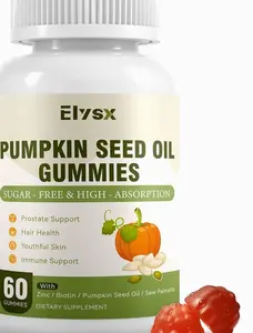 Cold Pressed Pumpkin Seed Oil with Saw Palmetto Gummies, DHT Blocker Supplement for Women & Men, with Biotin, Hair and Skin Health, Vegan, Sugar Free, Mixed Berry Flavor, 60 Ct