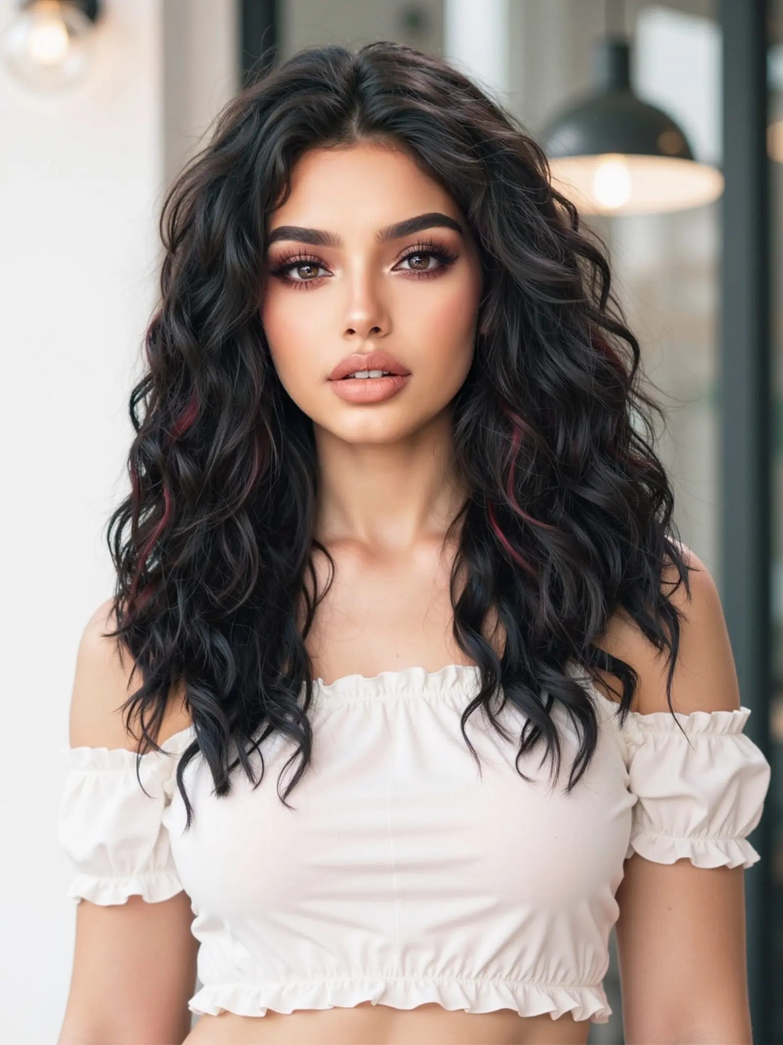 20 Inch Curly Synthetic Wig, Heat Resistant Fiber Material, Medium Length, Suitable for Daily Wear & Special Occasions, Synthetic Curly Wigs, Synthetic Machine Wigs, Synthetic Hair Wigs, Curled Synthetic Wig