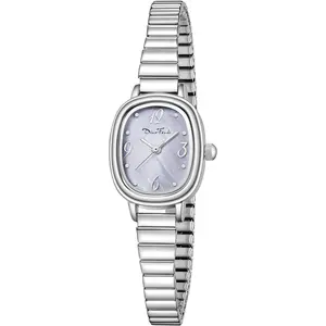 Diaofendi Petite Women's Easy Reader Analog Watch, Rectangular Watch, Stainless Steel Expansion Band, Water-Resistant