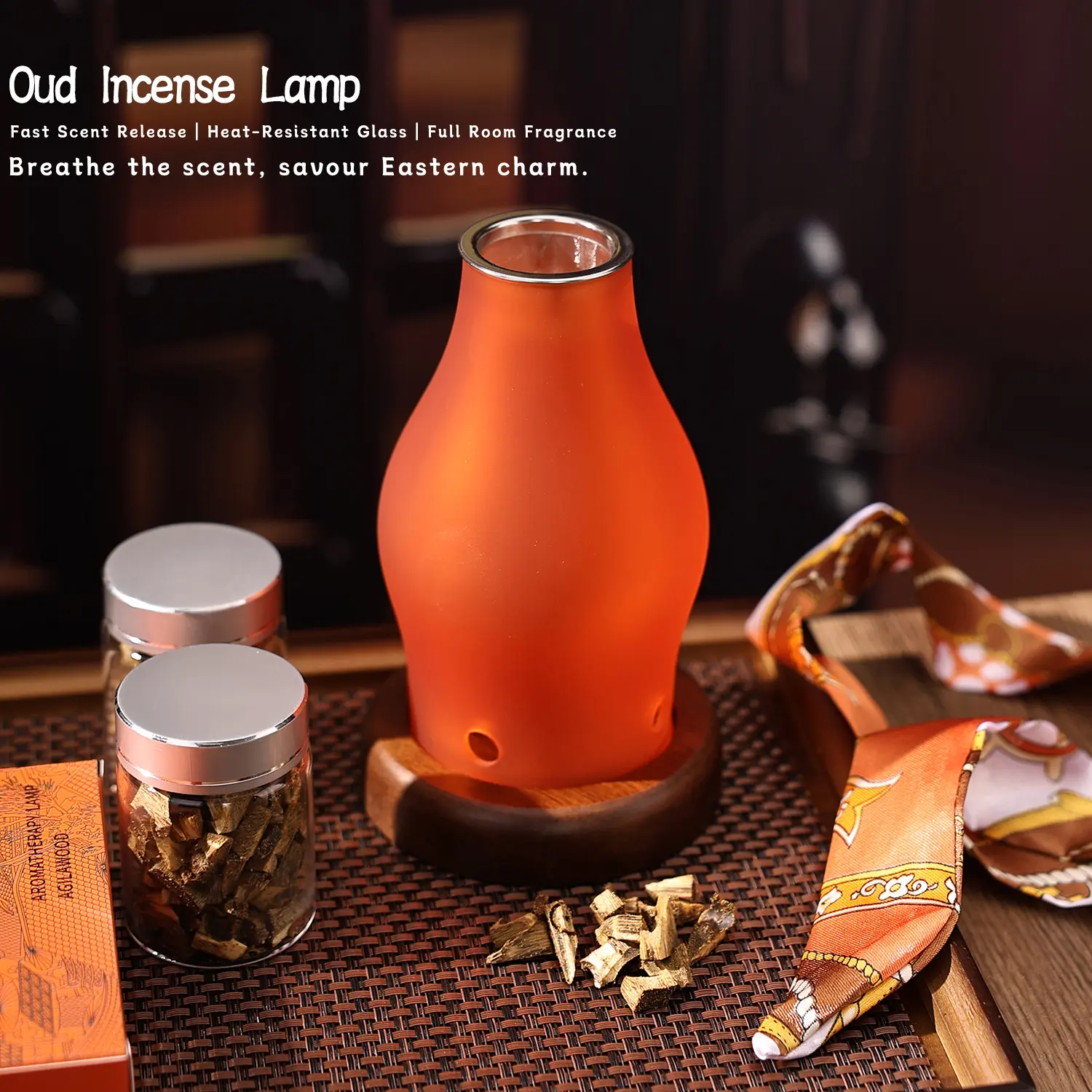 Aesthetic Mood Lantern Agarwood Aromatherapy Gift Set – Oud Incense Home Decor Lamp, Self Care Gift Box For Her