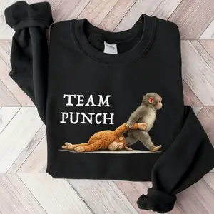 Baby Monkey Punch Shirt, Cute Monkey Sweatshirt, Animal Lover Gift, Cute Cozy Mom Sweatshirt