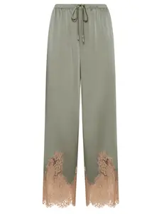 L'AGENCE Mirel Lace Trim Pant in Smokey Olive