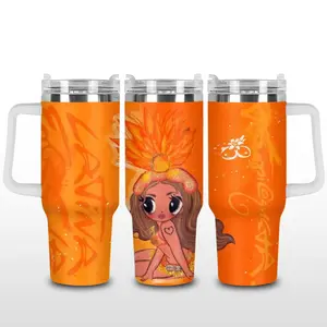 Latina Forever Tropitour  Premium Stainless Steel Tumbler Cup, Latin Pop Concert Graphic Travel Mug, Bichota Inspired Insulated Cup With Handle, Gift For Karol G Fans, Tropical Tour Merch Tumbler Mug