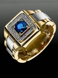 1 PC Classical Cubic Zirconia Ring Solitaire Engagement Ring For Women For Valentine's Day Gift Wedding Anniversary Party Jewelry Geometric Design Ring